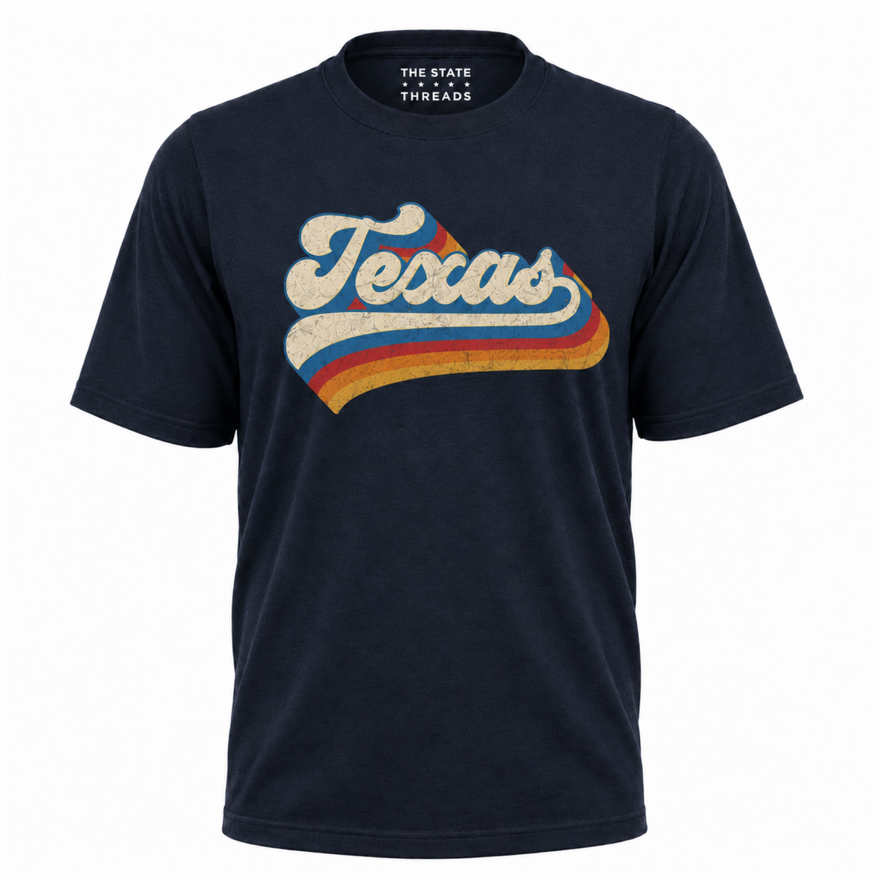 Texas Retro Script Rainbow Shirt