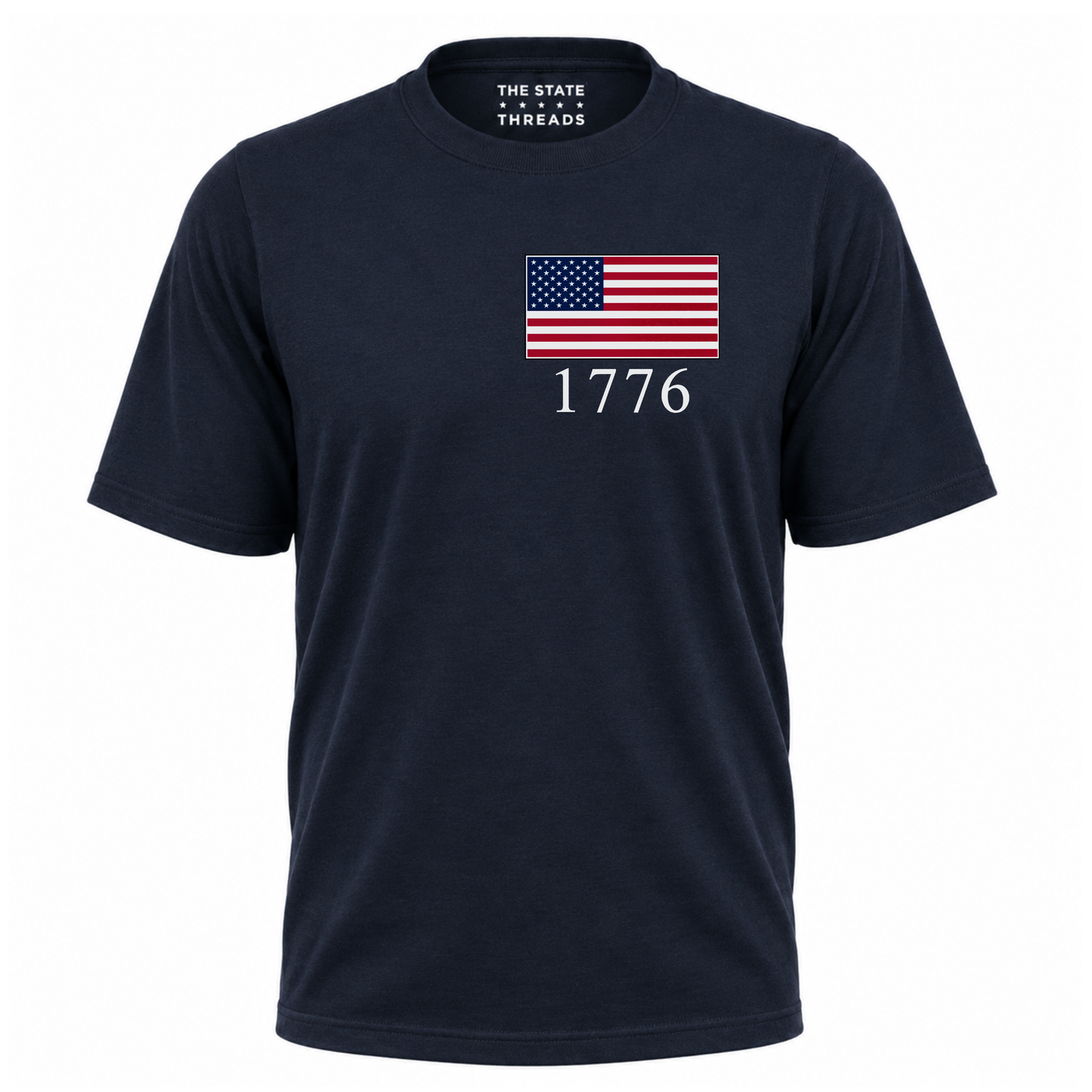 America Embroidered USA Flag 1776 Patriotic Shirt