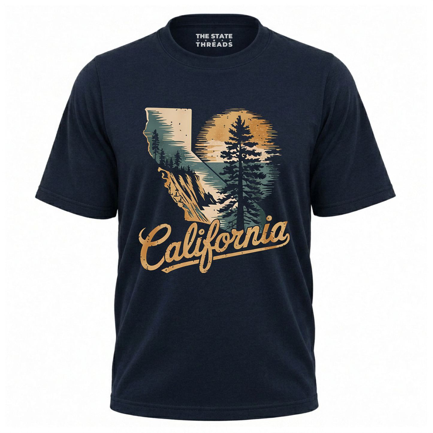 California State Map Retro Sunset Coastal Nature Shirt