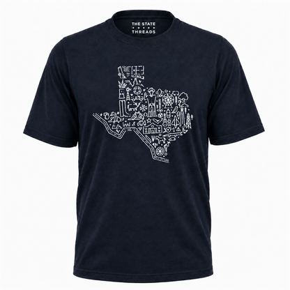 Texas Hand Drawn Map Line Art Shirt