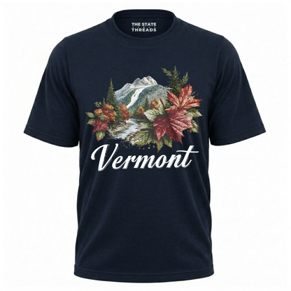 Vermont Autumn Leaves Scenic Mountains Forest Vintage Shirt