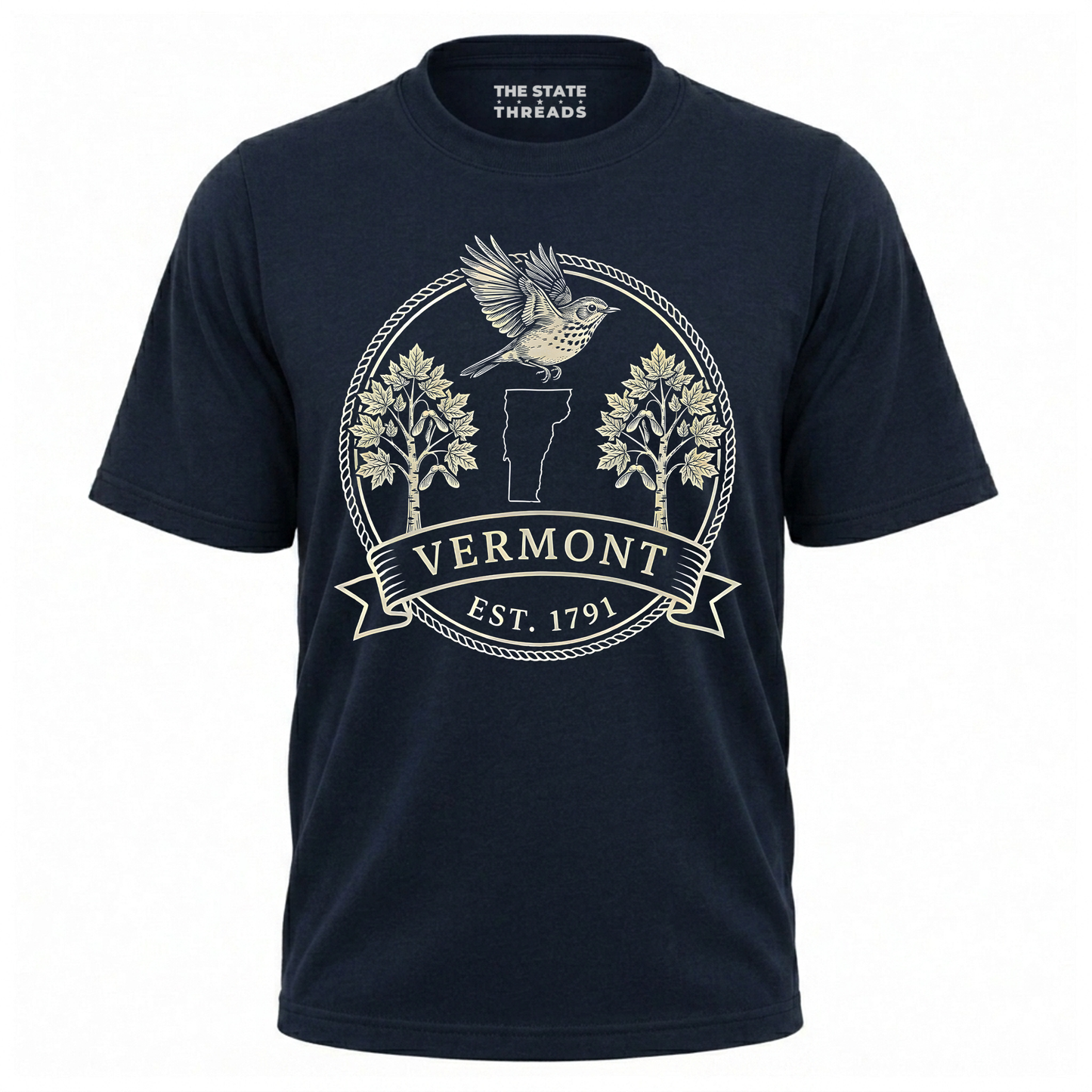 Vermont Hermit Thrush Sugar Maple State Emblem Shirt