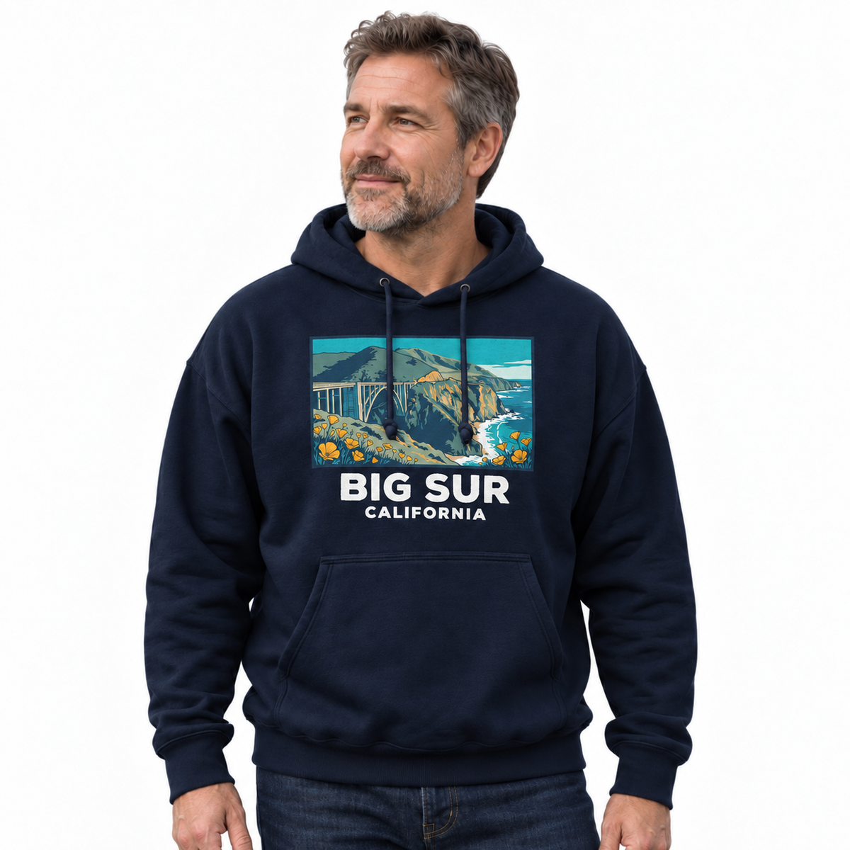 Big Sur California Bixby Bridge Poppy Coast Hoodie