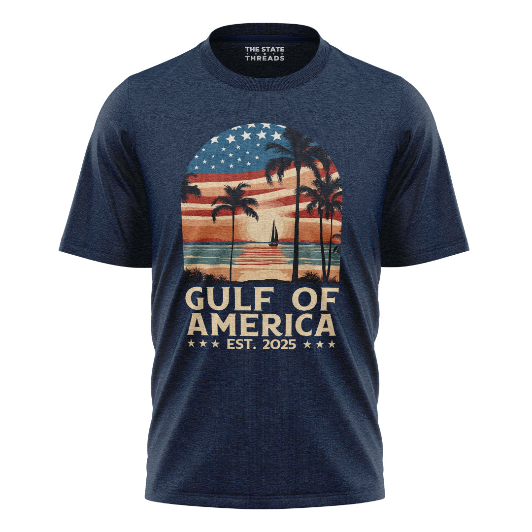 Gulf of America Retro Sunset Patriotic Shirt