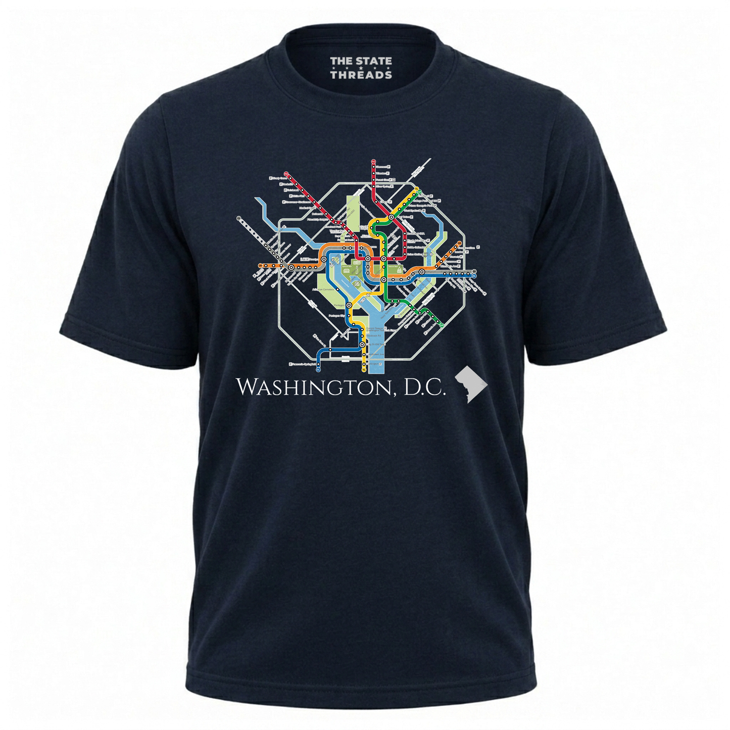 Washington DC Metro Map Transit Minimalist Shirt