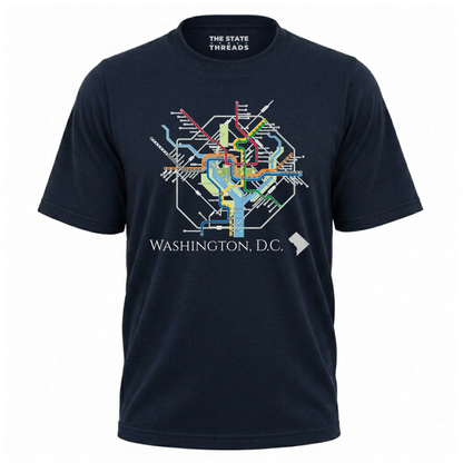 Washington DC Metro Map Transit Minimalist Shirt