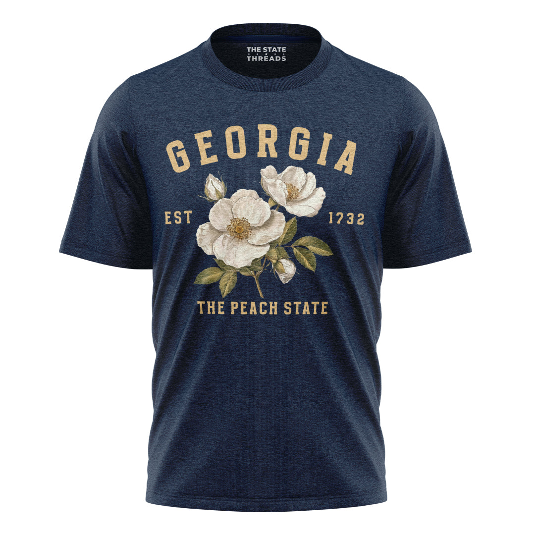 Georgia Cherokee Rose Peach State Vintage Botanical Shirt