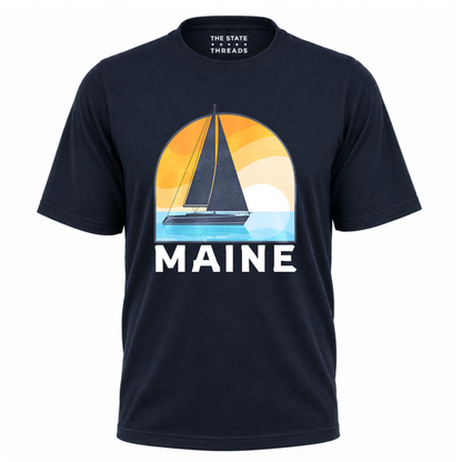 Maine Retro Sailboat Coastal Shirt