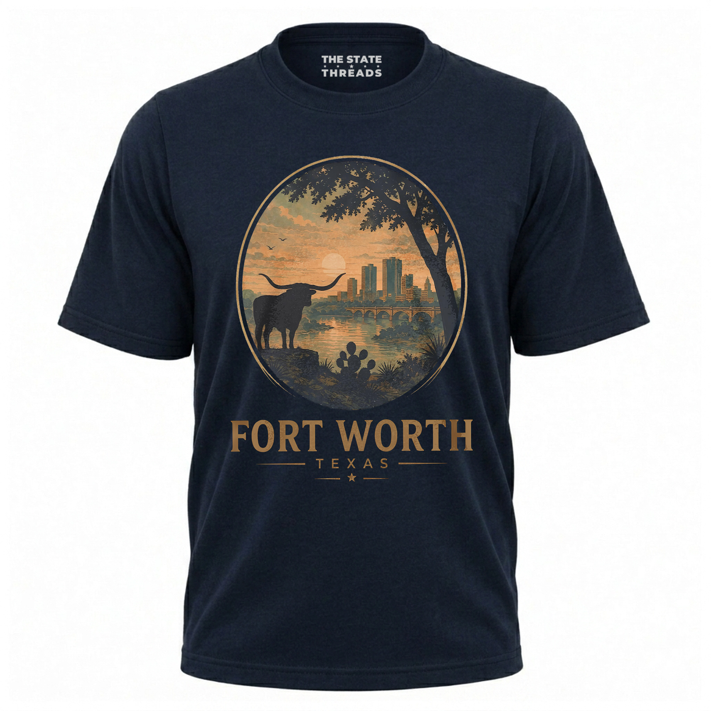 Fort Worth Texas Longhorn Skyline Western Shirt