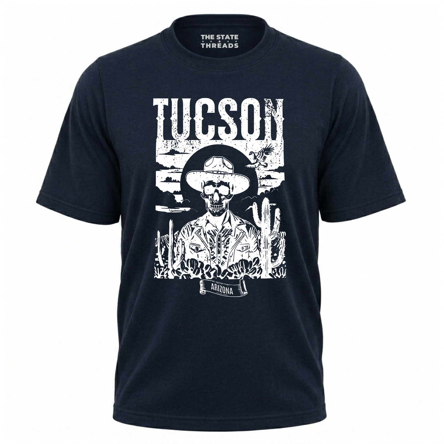 Arizona Tucson Cowboy Skull Retro Desert Western Shirt