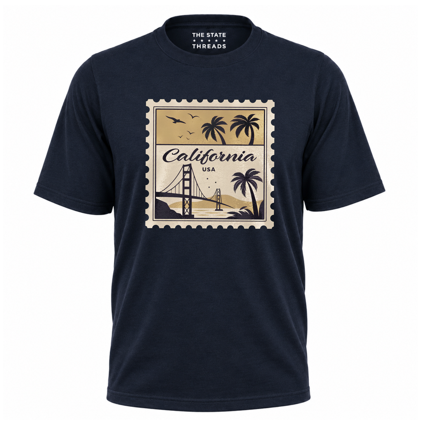 California Golden Gate Bridge Postage Stamp Retro Shirt