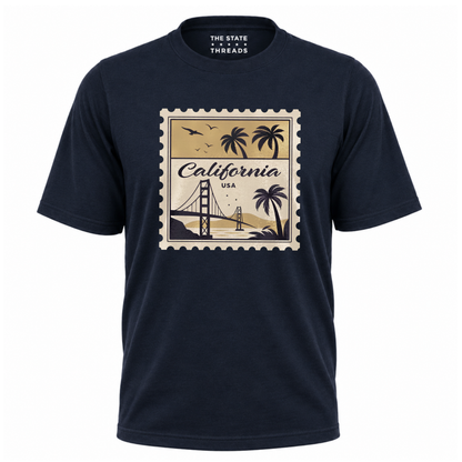 California Golden Gate Bridge Postage Stamp Retro Shirt