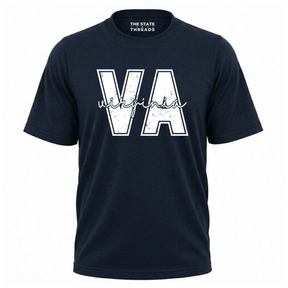 Virginia Varsity Letter Distressed State Shirt