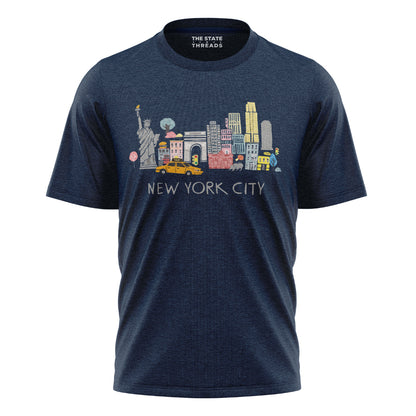 New York City Landmarks Illustrated Souvenir Shirt