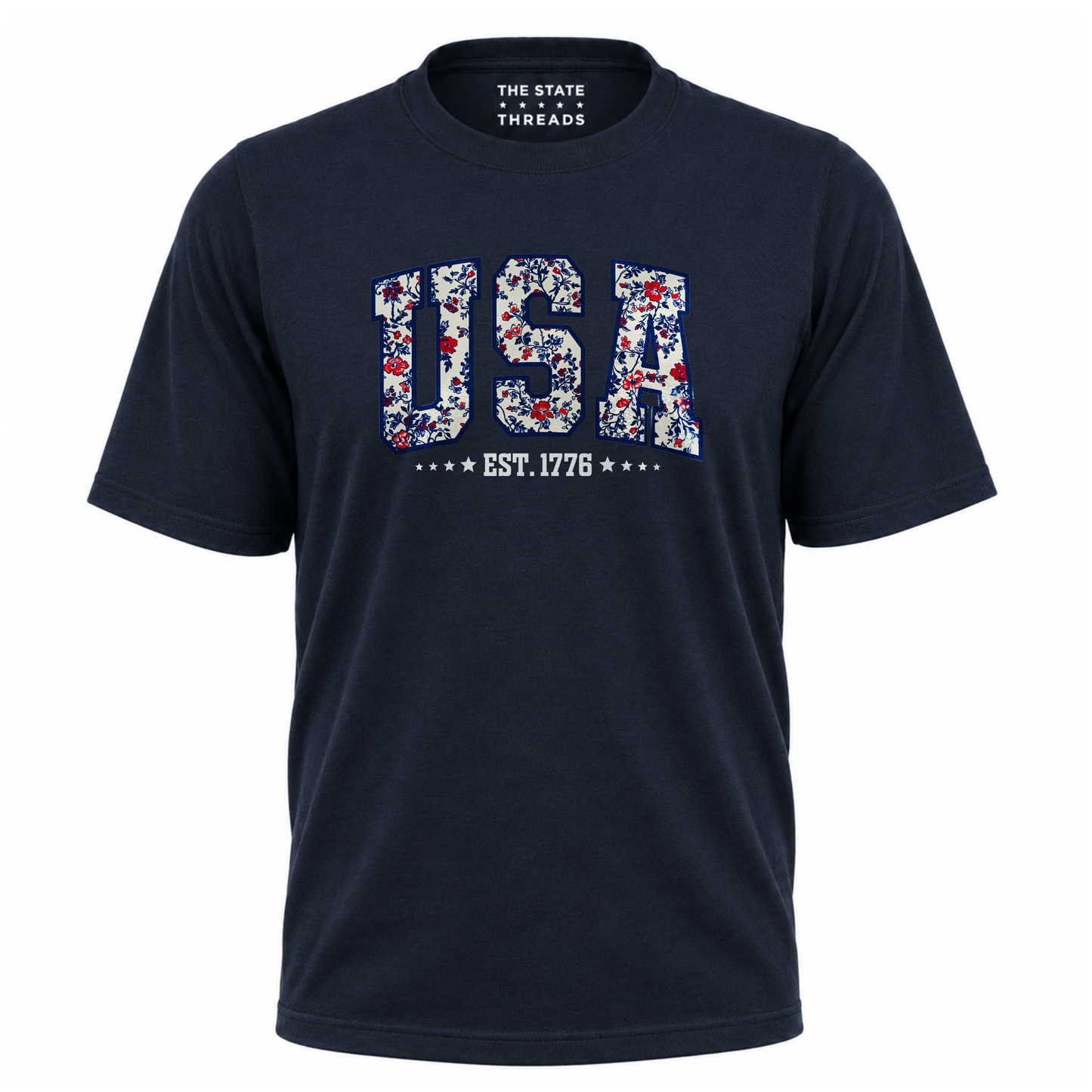 America Floral USA Est 1776 Patriotic Shirt
