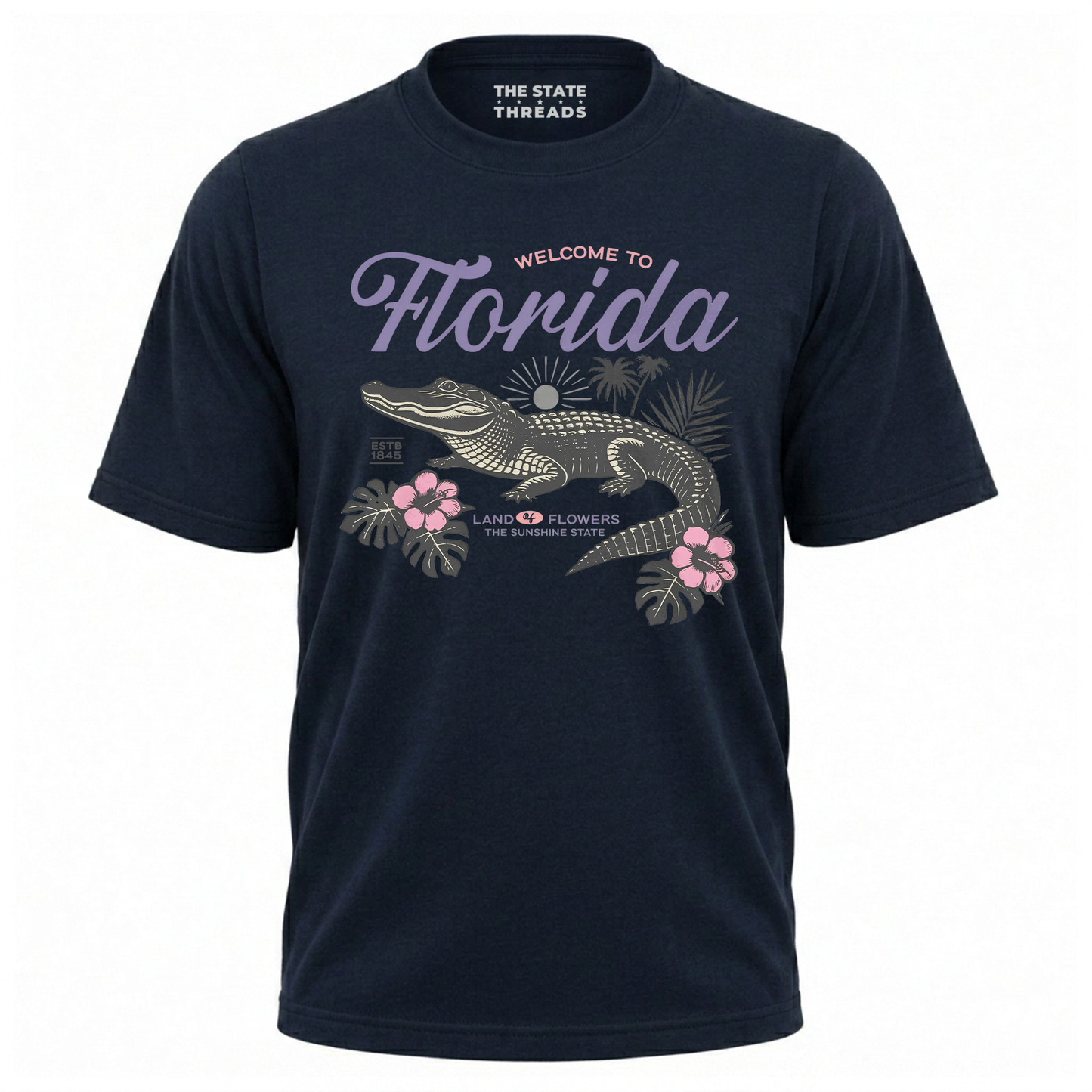 Welcome to Florida Alligator Retro Floral Summer Shirt