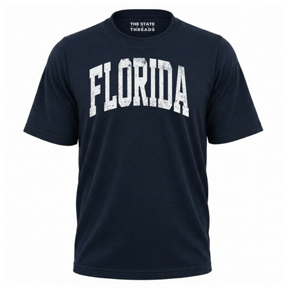 Florida Sunshine State Retro Distressed Varsity Shirt