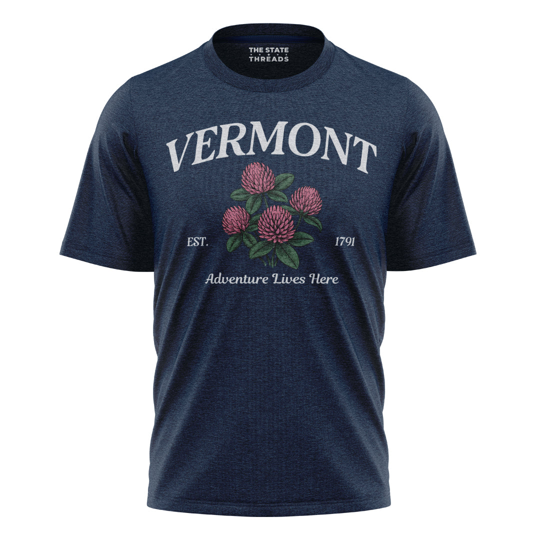 Vermont Red Clover State Flower Adventure Lives Here Shirt