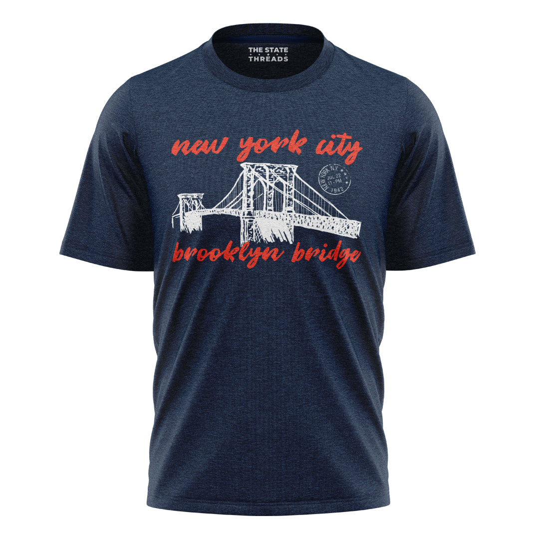 New York City Brooklyn Bridge Vintage Postcard Shirt