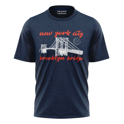 New York City Brooklyn Bridge Vintage Postcard Shirt