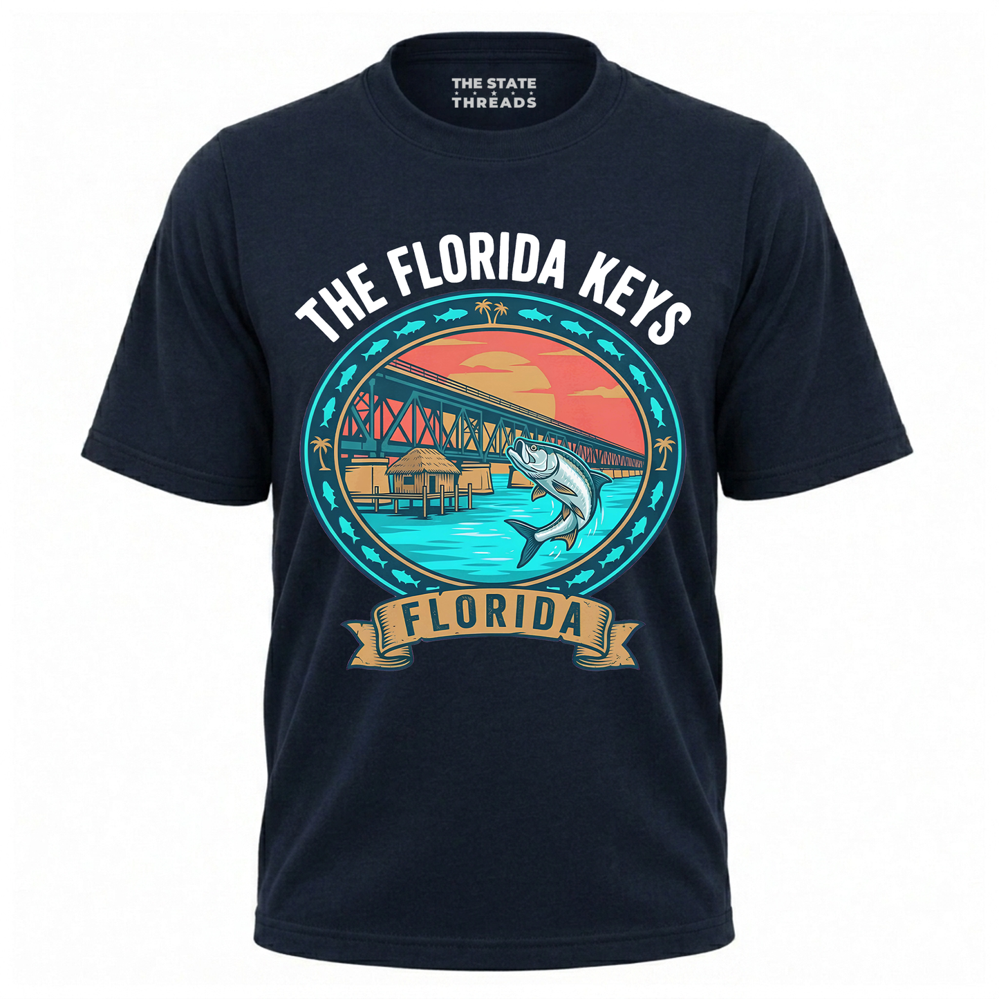 The Florida Keys Tarpon Bridge Vintage Fishing Shirt