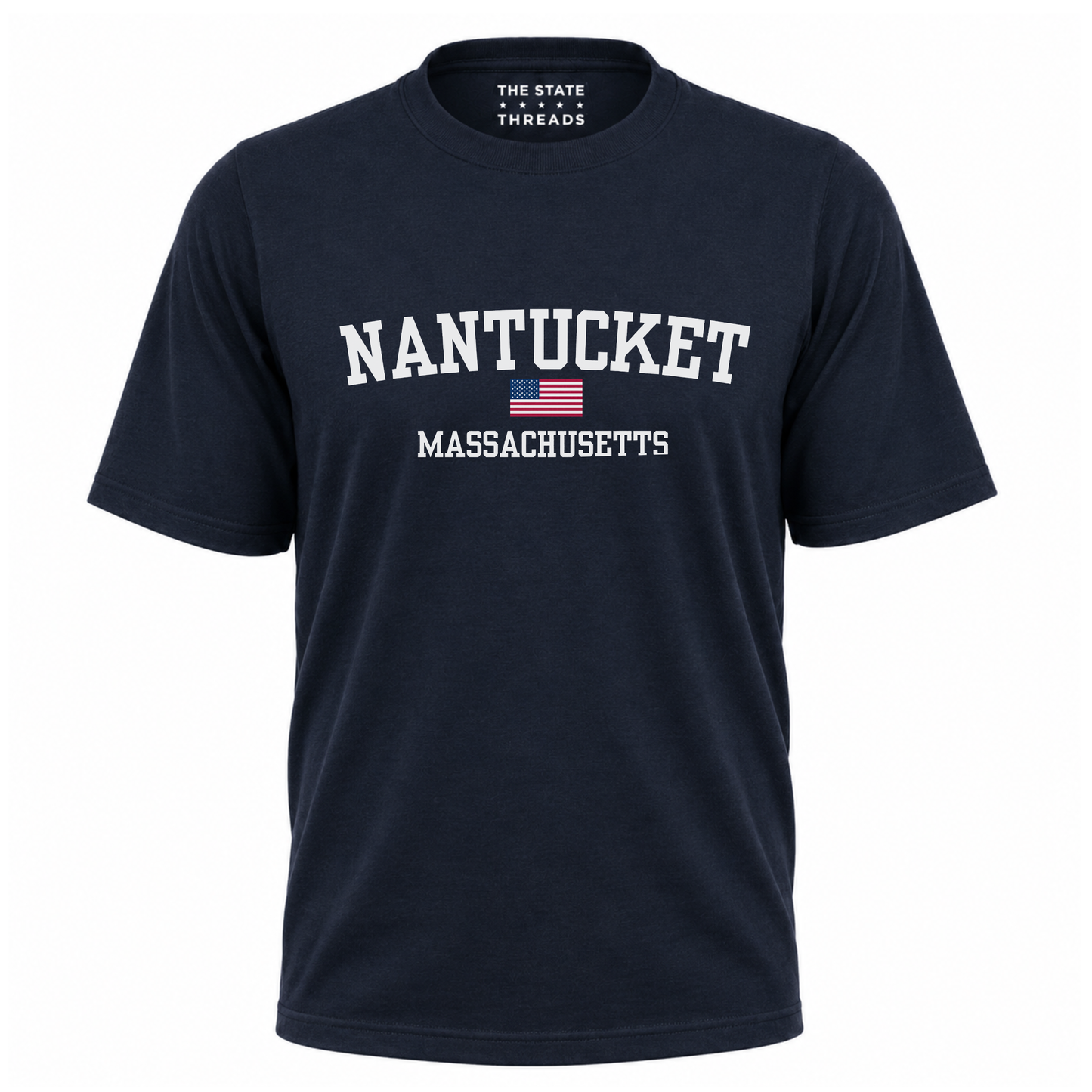 Massachusetts Nantucket American Flag Vintage Sporty Shirt