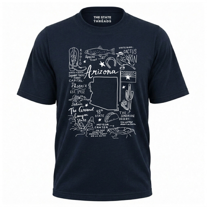 Arizona State Heritage Cactus Wren Icon Collage Shirt