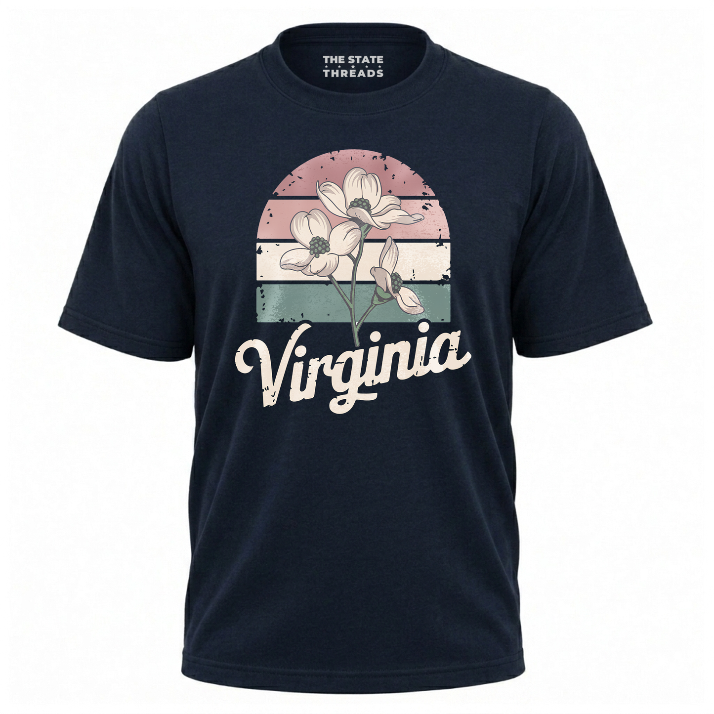 Virginia Dogwood Flower Retro State Pride Shirt