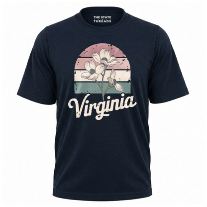 Virginia Dogwood Flower Retro State Pride Shirt