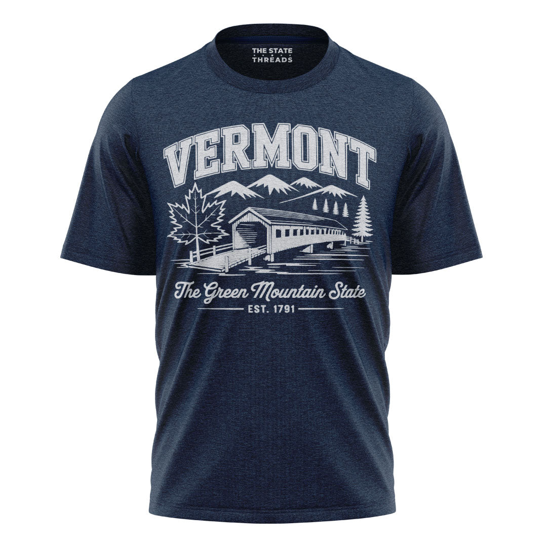 Vermont Green Mountain State Covered Bridge Vintage Shirt