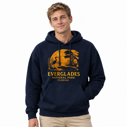 Everglades National Park Florida Alligator Heron Sunset Hoodie