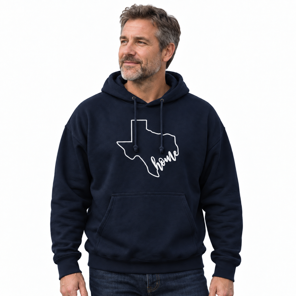 Texas Home State Outline Minimalist Script Hoodie
