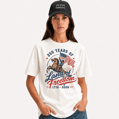 America 250 Years Land of Freedom Cowboy Shirt