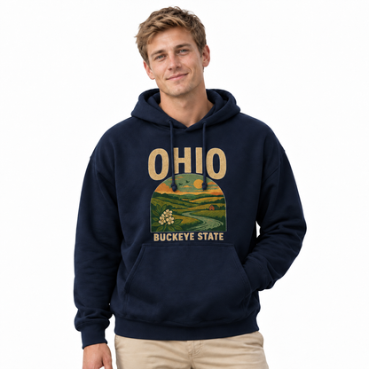 Ohio Buckeye State Countryside Barn Sunset Hoodie