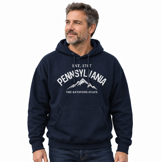 Pennsylvania Keystone State Mountain Peaks Est 1787 Hoodie