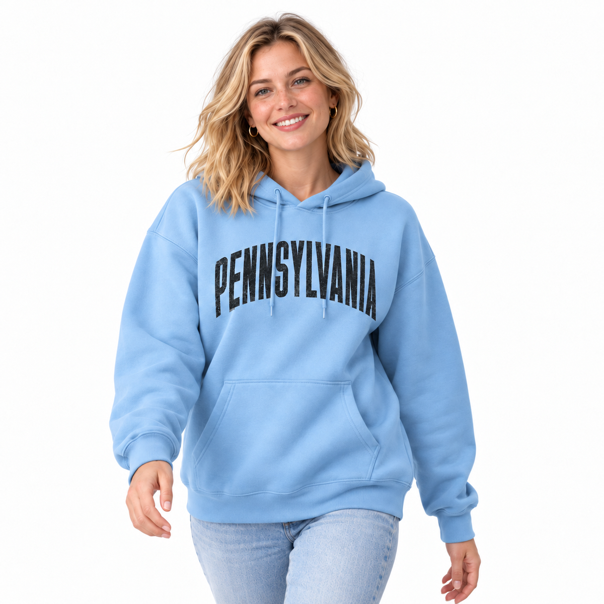 Pennsylvania Collegiate Arch Distressed Varsity Letters Hoodie