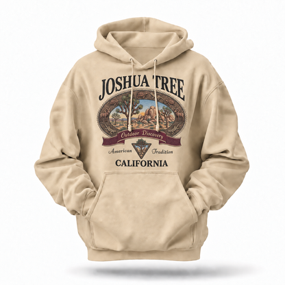 Joshua Tree California Outdoor Discovery Vintage Badge Hoodie
