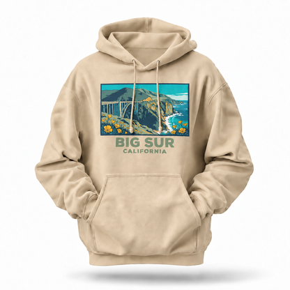 Big Sur California Bixby Bridge Poppy Coast Hoodie