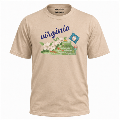 Virginia State Pride Floral Map Shirt