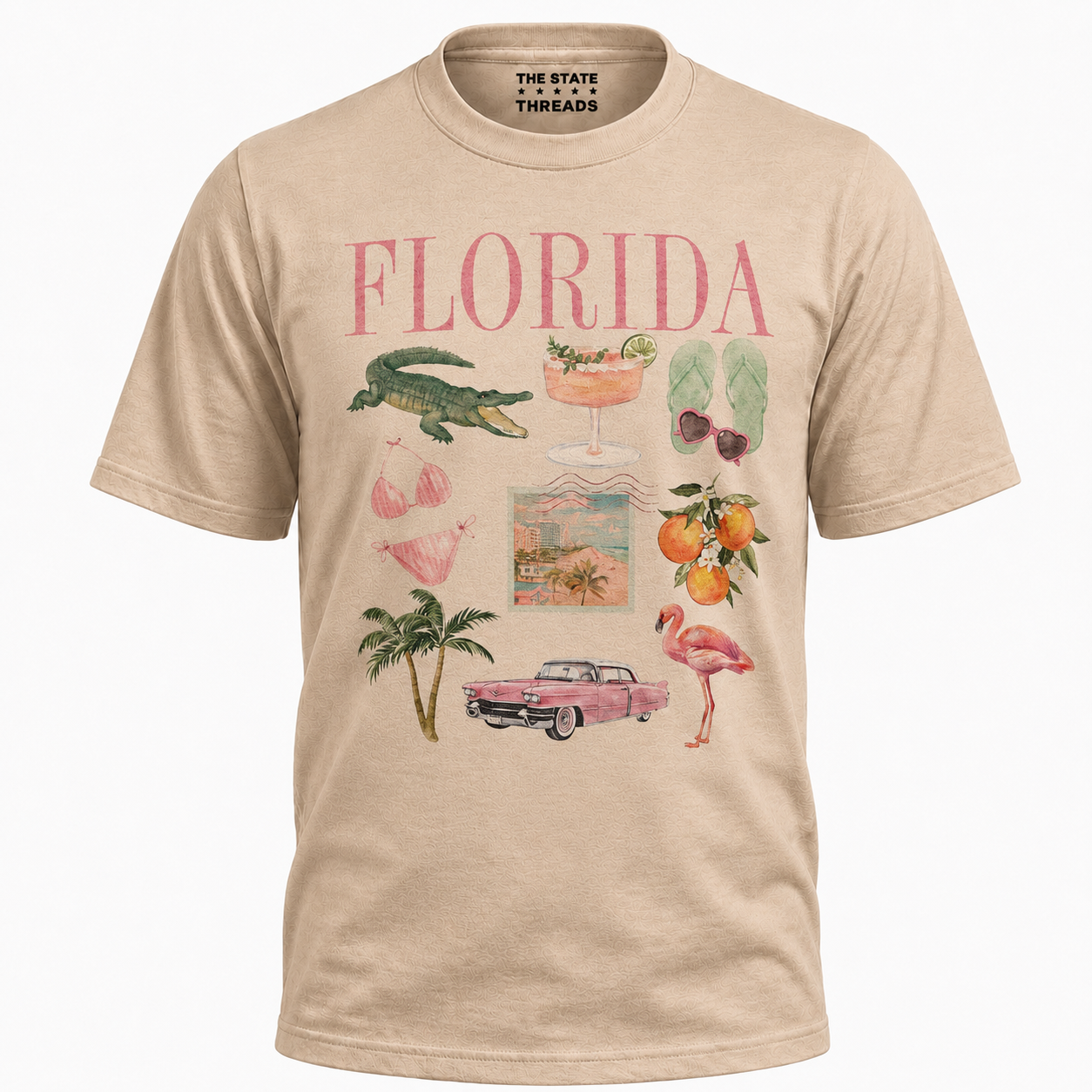 Florida Summer Vacation Icons Beach Fun Collage Shirt