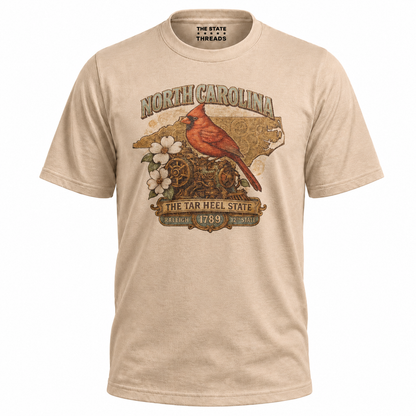 North Carolina Steampunk State Bird Flower Heritage Shirt