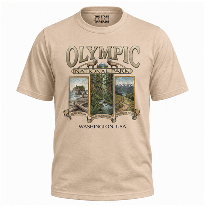 Washington Olympic National Park Retro Wildlife Shirt