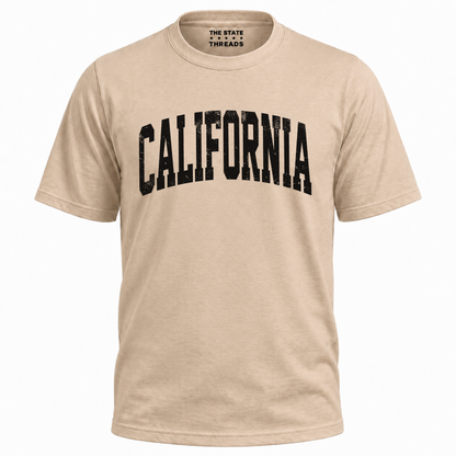 California Vintage Distressed Lettering State Pride Shirt