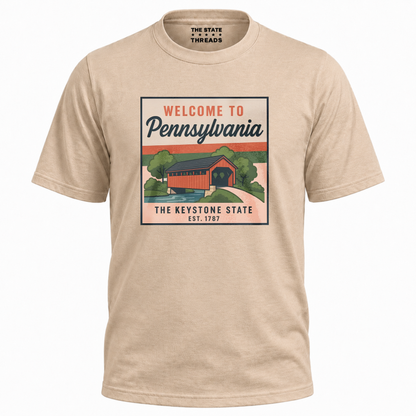 Pennsylvania Covered Bridge Scenic Vintage State Shirt