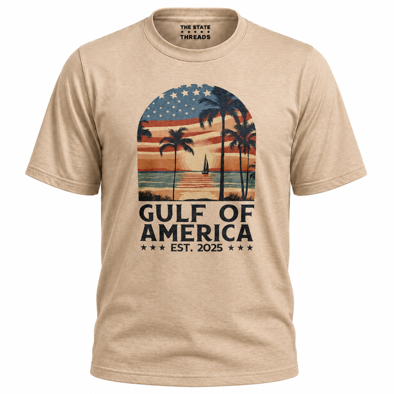 Gulf of America Retro Sunset Patriotic Shirt