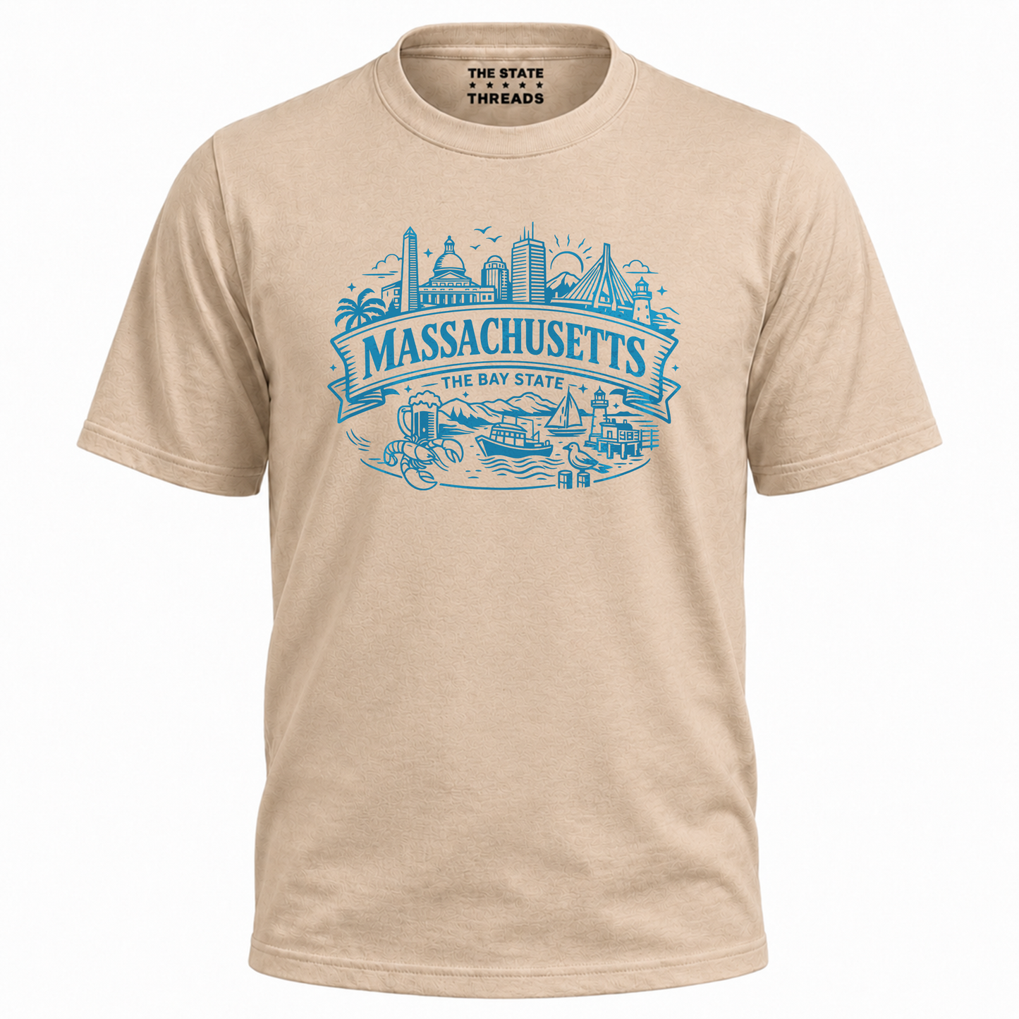Massachusetts Bay State Boston Skyline Coastal Travel Shirt