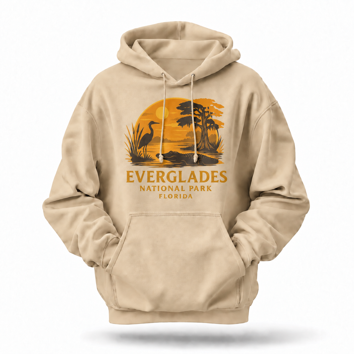 Everglades National Park Florida Alligator Heron Sunset Hoodie