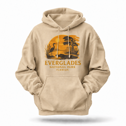 Everglades National Park Florida Alligator Heron Sunset Hoodie