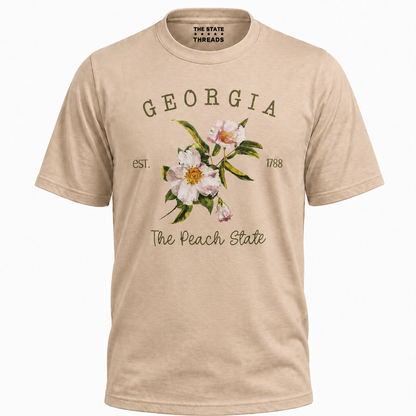 Georgia Cherokee Rose Peach State Botanical Vintage Shirt