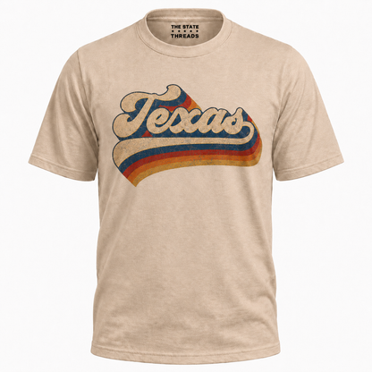 Texas Retro Script Rainbow Shirt